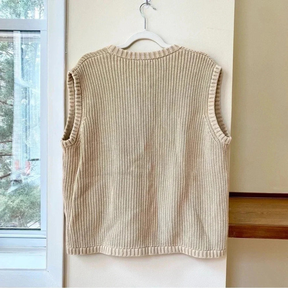 NWT Anthropologie DEMYLEE Dorothee Cotton Cozy Sweater Vest Knit Button Creme - Picture 7 of 9